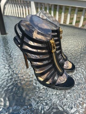 Jimmy Choo Black Glenys Platform Sandal Size 38.5